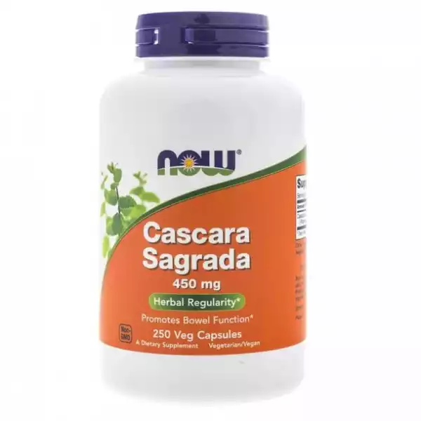 ﻿now Foods Cascara Sagrada 450 Mg - 250 Kapsułek