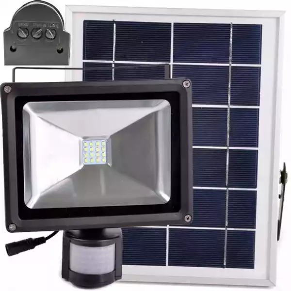 Lampa Solarna Halogen Led Panel Solar + Czujka Lux