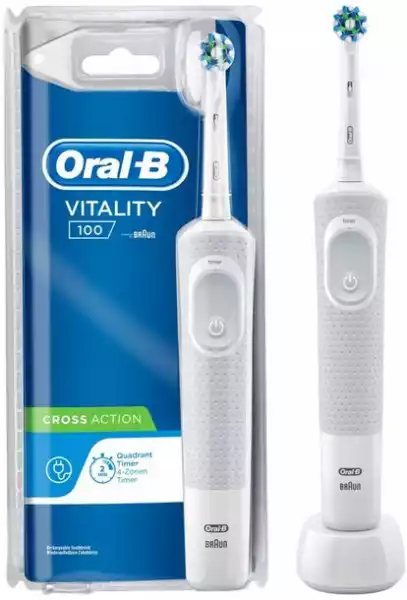 ﻿szczoteczka Elektryczna Do Zębów Oral B Cross Action Biała Timer