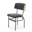Krzesło Tapicerowane Clever, Czarne, Dąb Naturalny