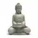 Medytacyjny Budda Ze Świecznikiem - Szary Kolor 27 Cm