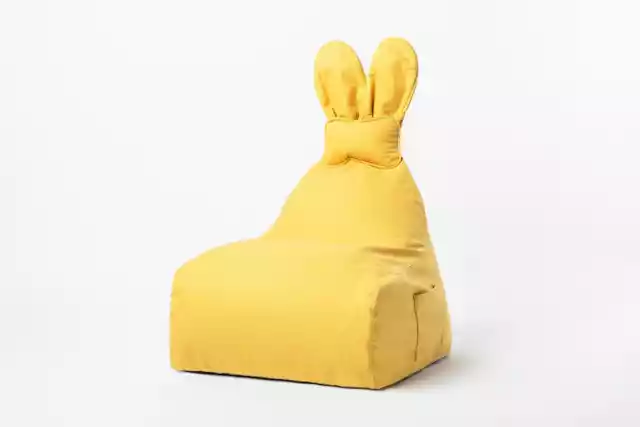 Uszata Pufa Siedzisko Z Oparciem Funny Bunny - Żółta