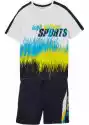 Sportowy Shirt Chłopięcy + Spodnie (2 Części)