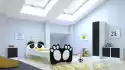 Łóżko Dziecięce Panda Biało-Czarne Z Materacem  140 Cm