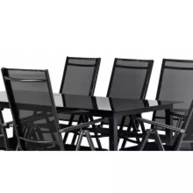 Aluminiowy Zestaw Ogrodowy Stół + 6 Krzeseł Dizu Ciemnoszary Szk