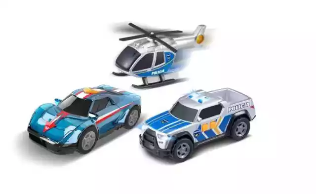 Pojazdy Policyjne 3-Pak Dumel Policja Auto, Helikopter
