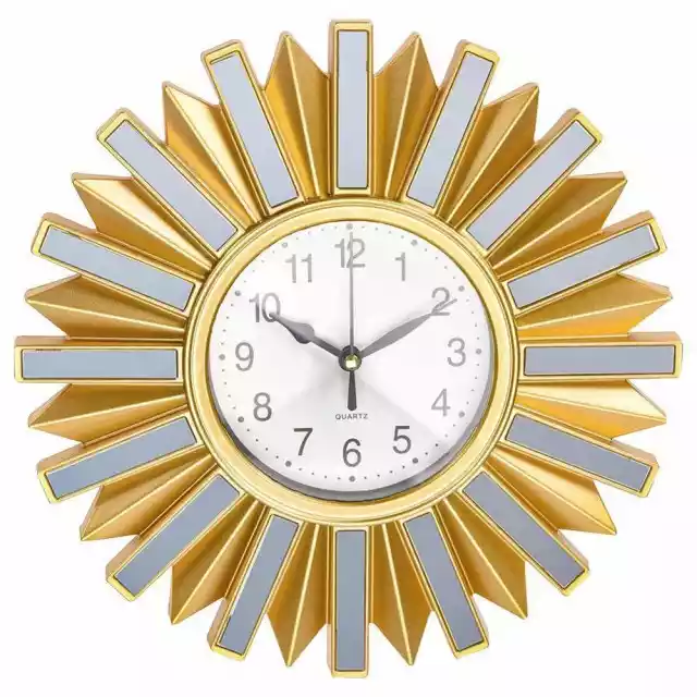 Zegar Ścienny Wiszący Lustrzany Na Ścianę Złoty Glamour Nowoczes