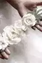 Biały Ozdobny Pas Do Sukienki Ślubnej Lub Wieczorowej Z Kwiatami