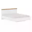 Łóżko Vigo 160 Cm X 200 Cm Biały Połysk + Dąb Wotan