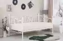 Łóżko Nowoczesne Pojednyncze - Konstrukcja Stalowa - Białe - Sum