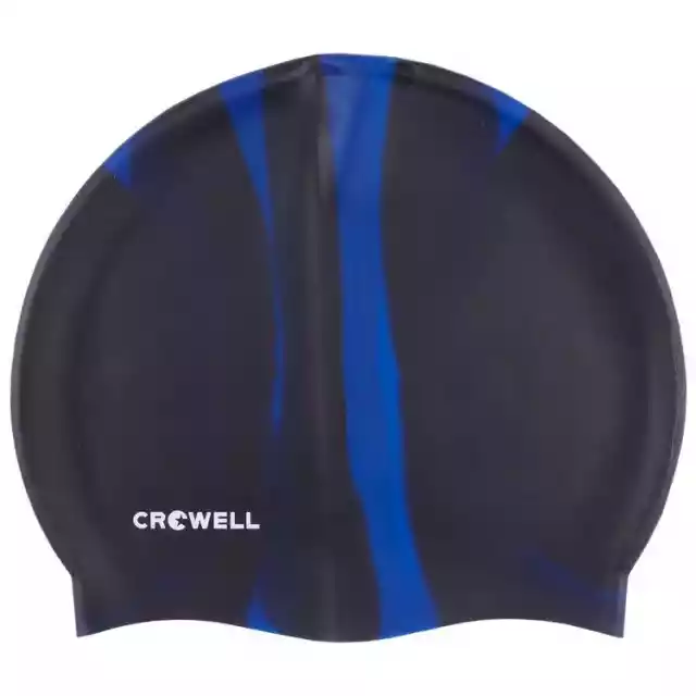Czepek Pływacki Silikonowy Crowell Multi Flame Czarno-Niebieski 