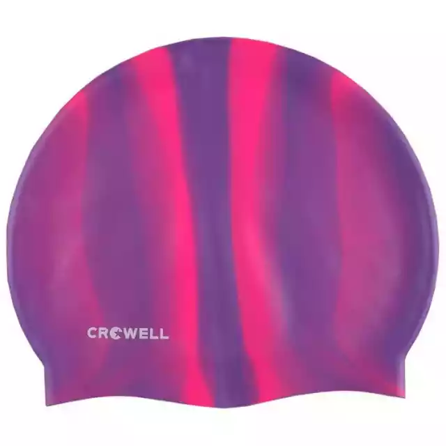 Czepek Pływacki Silikonowy Crowell Multi Flame Fioletowo-Różowy 
