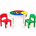 Stolik I Krzesła Dla Dzieci 3W1 300 Klocków 