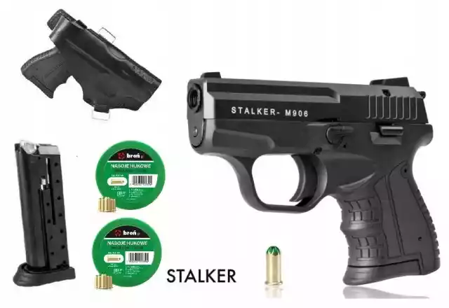 Zestaw Pistolet Stalker M906 Czarny Kabura Naboje Magazynek
