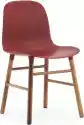 Krzesło Form Czerwone Orzechowa Rama