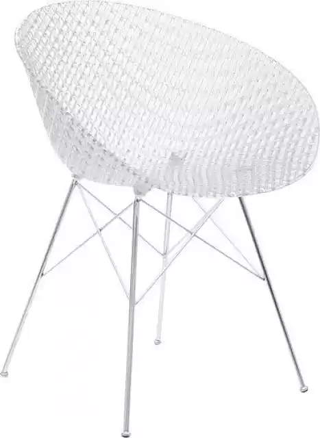 Krzesło Smatrik Kryształowe Z Chromowanymi Nogami