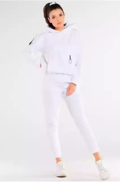 Bawełniane Spodnie Z Podwiniętą Nogawką - Białe