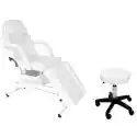 Fotel Z Kuwetami Biały + Taboret Biały - Basic