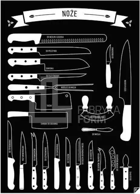 Plakat Noże Czarny 40 X 50 Cm
