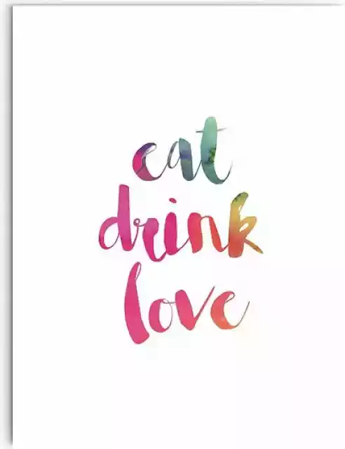 Plakat Typograficzny Eat Drink Love 50 X 70 Cm