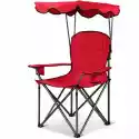 Składane Krzesło Turystyczne Kempingowe Z Daszkiem - Czerwone