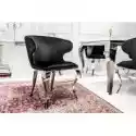 Krzesło Welurowe Modern Barock Czarne Glamour
