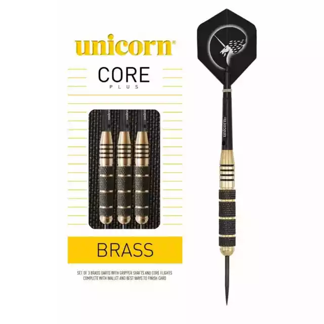 Rzutki Unicorn Core Plus Win Brass Gold Brass Darts 21G Ostre 08