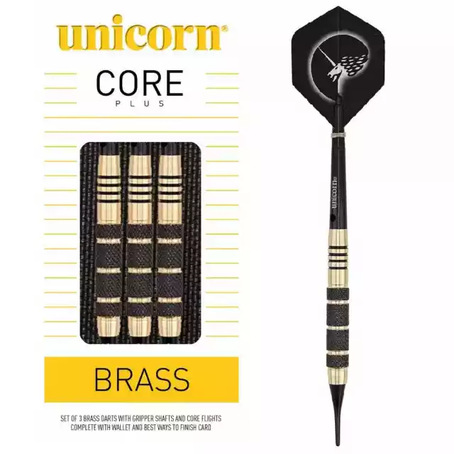 Rzutki Unicorn Core Plus Win Black-Gold Brass Darts 19G Soft Tip