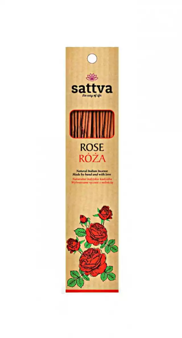 Kadzidło Indyjskie Róża (15 Szt.) 30 G - Sattva