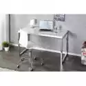 Biurko White Desk  120X60 Cm Biały Blat, Nogi Chrom