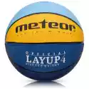 Piłka Do Koszykówki Meteor Layup Niebiesko-Żółta Rozmiar 4