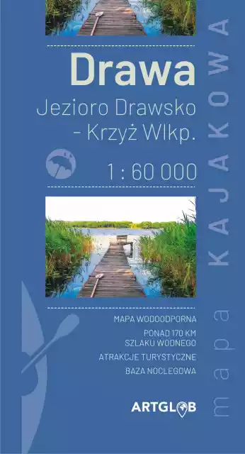Mapa Kajakowa Drawa Jezioro Drawsko - Krzyż Wielkopolski 1:60 00