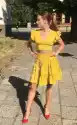 Żółty Komplet Letni Spódnica Z Bluzeczką 5725
