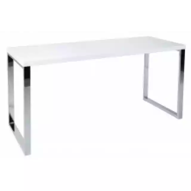 Biurko White Desk 160 Cm Białe Chrom