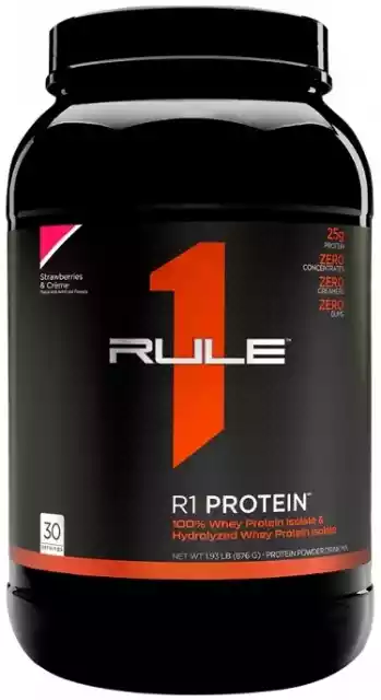 Rule One - R1 Protein, Strawberries & Creme, Proszek, 876G