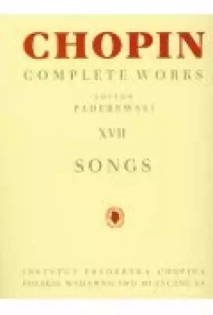 Chopin Complete Works Xvii Pieśni Pwm
