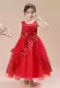 Czerwona Sukienka Wieczorowa Z Cekinami, Długa Sukienka Dla Dzie