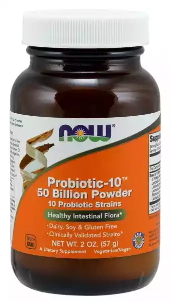 Now Foods - Probiotic-10, 50 Billion, Probiotyk, Proszek, 57G
