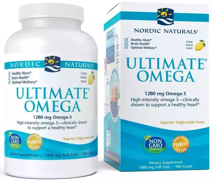 Nordic Naturals - Ultimate Omega, 1280Mg, Cytrynowy, 180 Kapsułe