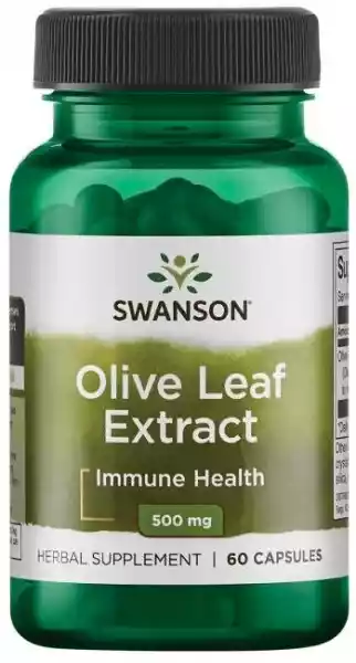 Swanson - Olive Leaf Extract, Liść Oliwny, 500 Mg, 60 Kapsułek