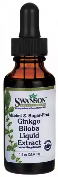 Swanson - Ekstrakt Z Ginkgo Biloba, Bezalkoholowy I Bezcukrowy, 