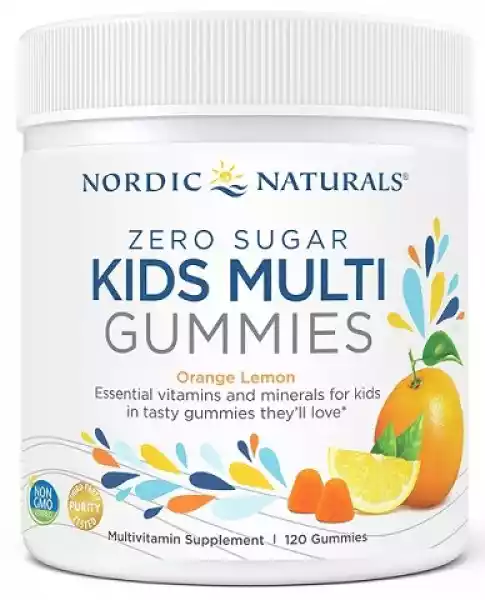 Nordic Naturals - Kids Multi Zero Sugar, Orange Lemon, 120 Żelek