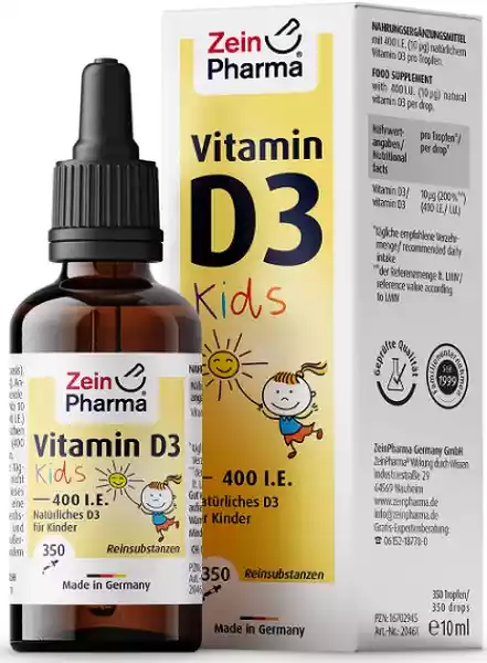 Zein Pharma - Witamina D3 Dla Dzieci, 400Iu, Płyn, 10 Ml